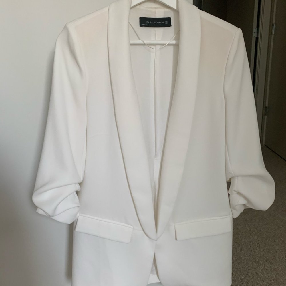 Zara white blazer